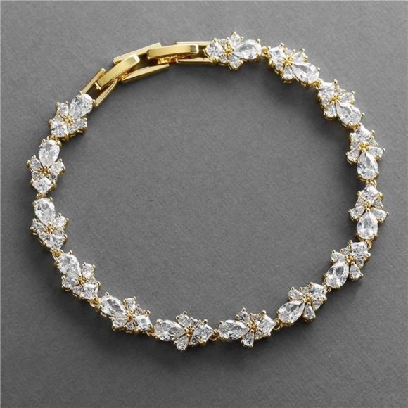 Elegant CZ Crystal Tennis Bracelet for Weddings and Proms, 7" + Extender - Picture 5 of 6